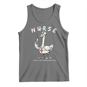 Funny Goose Nurse Tank Top I Will Be There For You Nursing Lovers Humor TS14 Black Heather Print Your Wear
