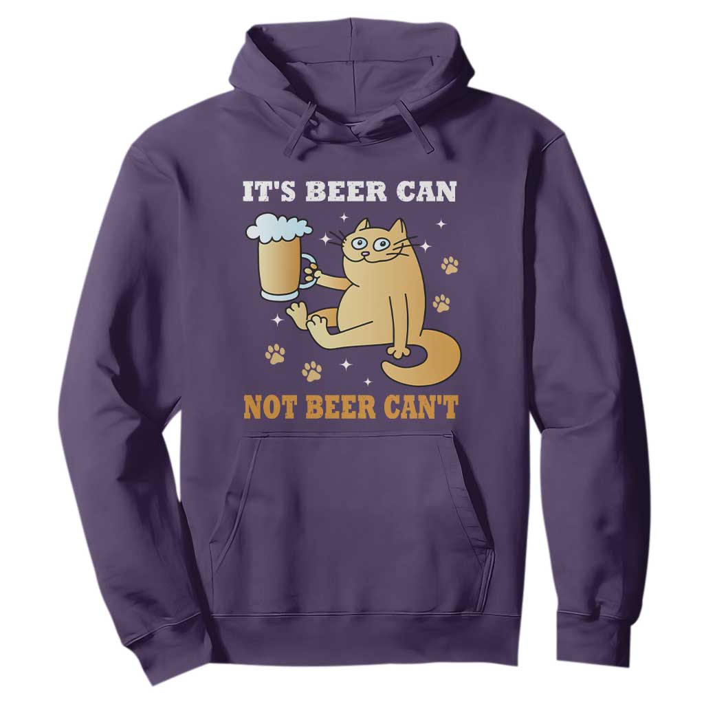 Funny Cat Drinking Beer Hoodie It Is Beer Can Not Beer Can Not Kitty Lovers TS14 Purple Print Your Wear