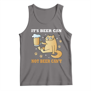 Funny Cat Drinking Beer Tank Top It Is Beer Can Not Beer Can Not Kitty Lovers TS14 Deep Heather Print Your Wear