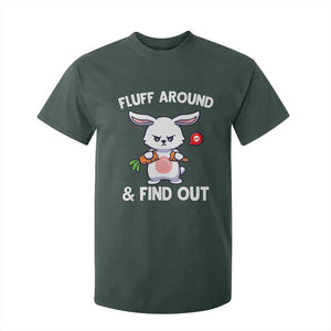 Fluff Around And Find Out T Shirt For Kid Funny Bunny Rabbit Meme TS14 Dark Forest Green Print Your Wear