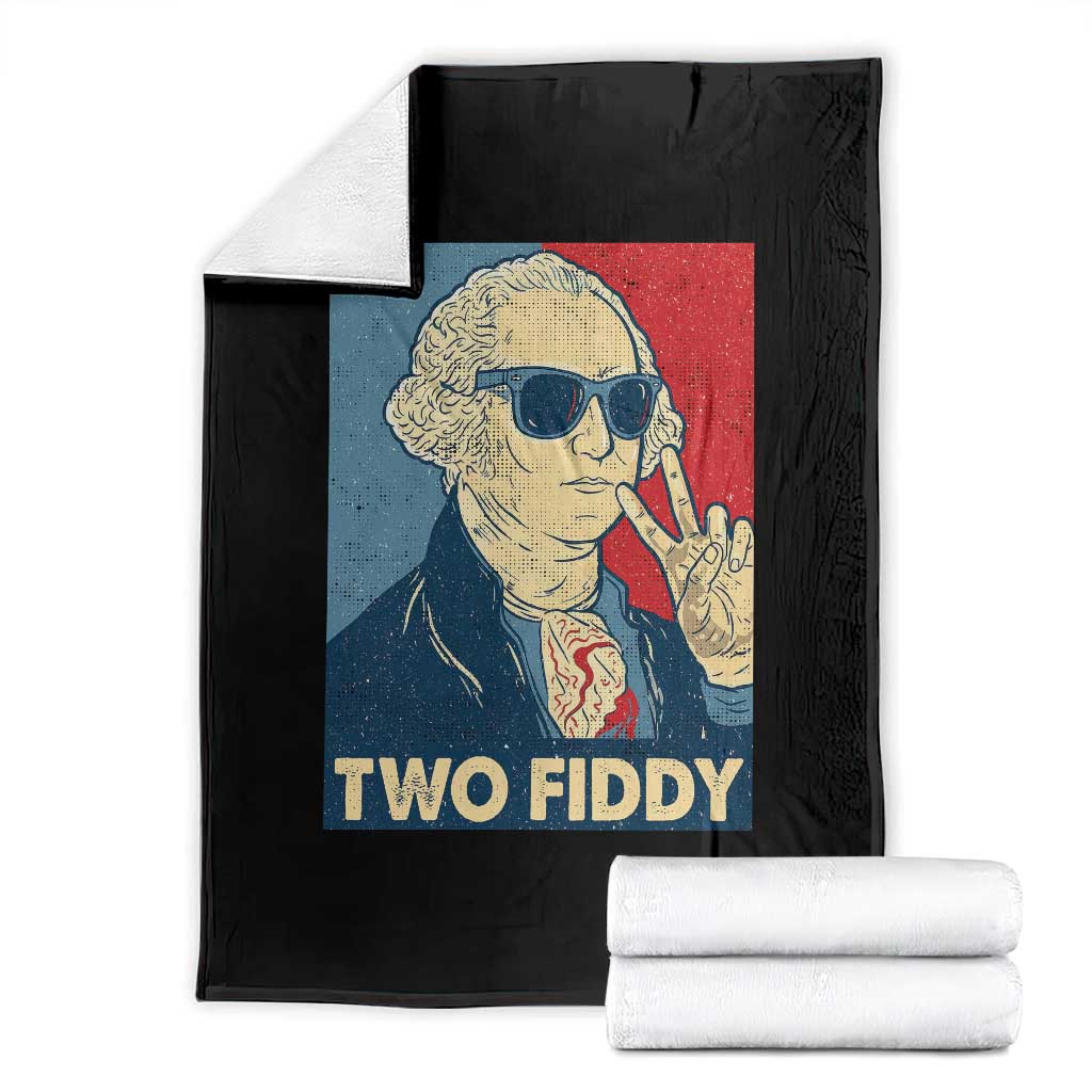 Two Fiddy George Washington 250th Anniversary Throw Blanket Funny 4th of July TS14 Black Print Your Wear
