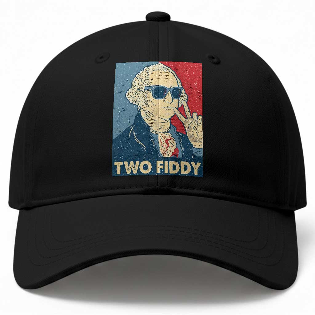 Two Fiddy George Washington 250th Anniversary Baseball Cap Funny 4th of July TS14 Print Your Wear
