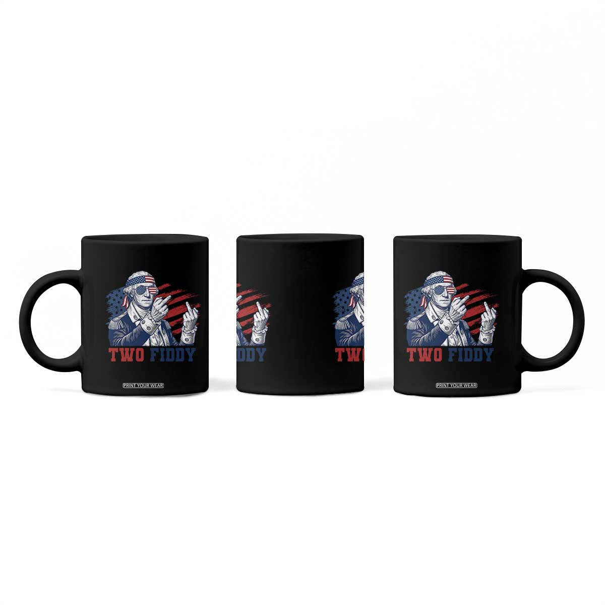Two Fiddy 250th Anniversary Coffee Mug Funny George Washington 4th of July TS14 Print Your Wear