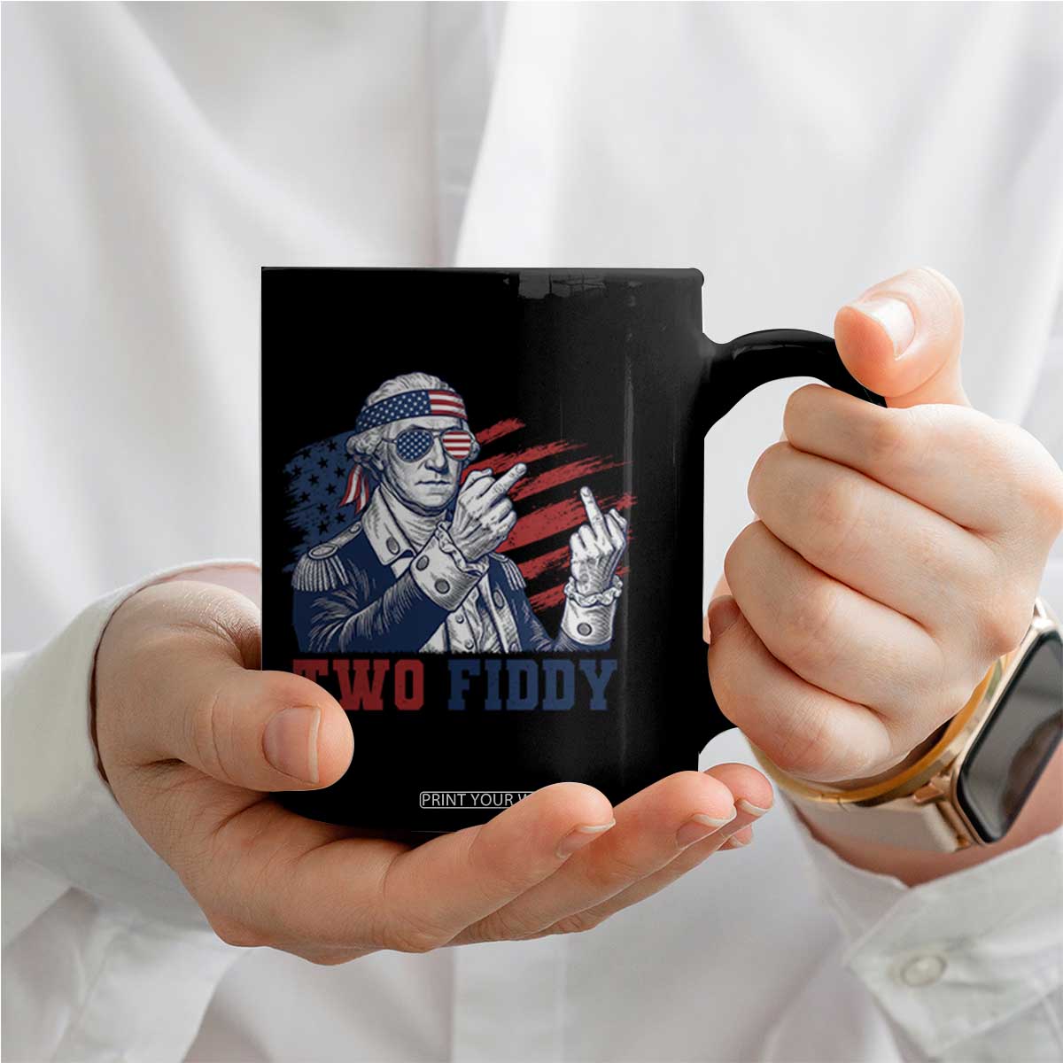 Two Fiddy 250th Anniversary Coffee Mug Funny George Washington 4th of July TS14 Print Your Wear