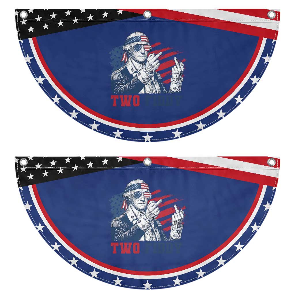 Two Fiddy 250th Anniversary Patriotic Fan Flag Funny George Washington 4th of July TS14 2pcs pack Classic Navy Print Your Wear