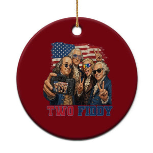 Two Fiddy 250th Anniversary Ceramic Ornament Funny Founding Father 4th of July TS14 1pc Red Print Your Wear