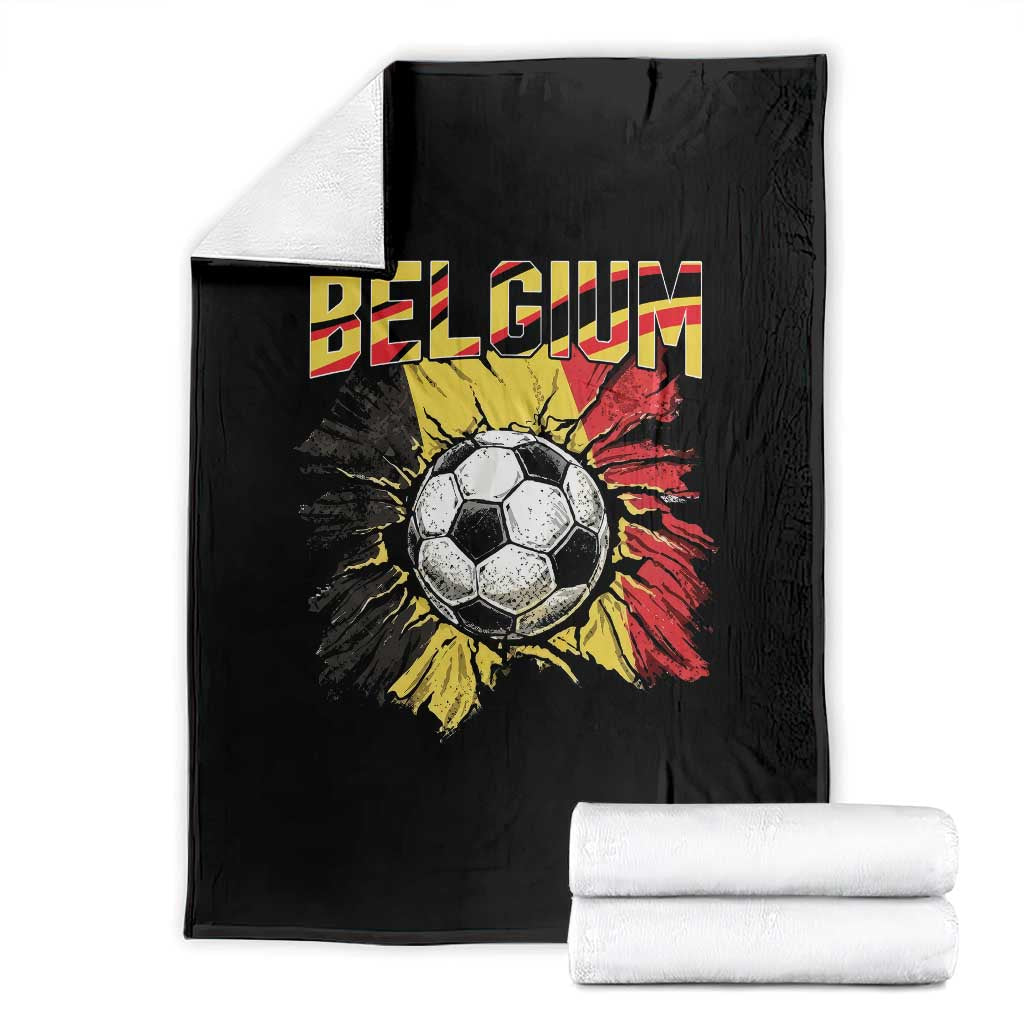 Belgium Belgian Flag Souvenir Belgie Throw Blanket Game Day Soccer Fans Football TS14 Black Print Your Wear
