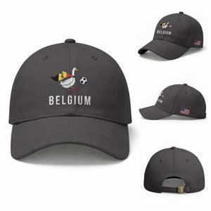 Belgium Football Baseball Cap Silly Goose Soccer Fan Support TS14 Baseball Cap Universal Fit Dark Gray Print Your Wear