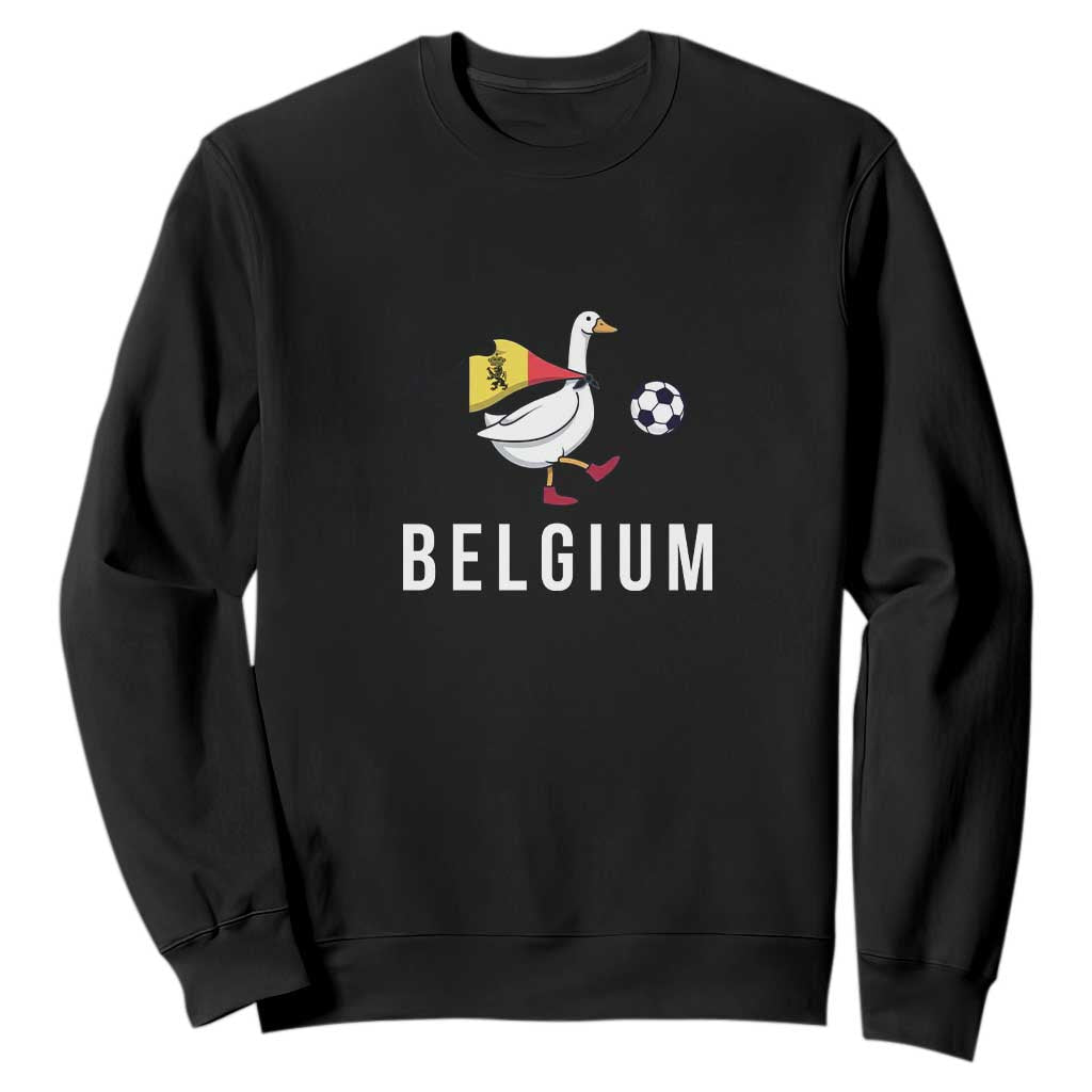 Belgium Football Sweatshirt Silly Goose Soccer Fan Support TS14 Black Print Your Wear