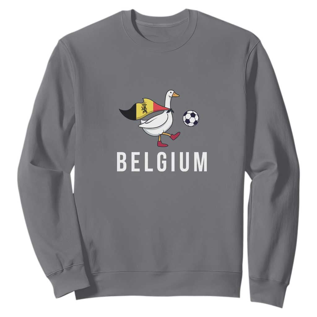 Belgium Football Sweatshirt Silly Goose Soccer Fan Support TS14 Charcoal Print Your Wear