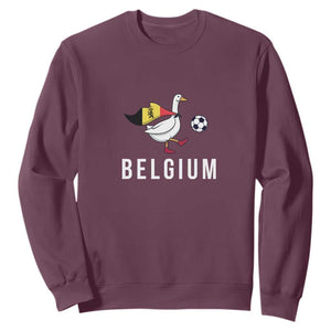 Belgium Football Sweatshirt Silly Goose Soccer Fan Support TS14 Maroon Print Your Wear