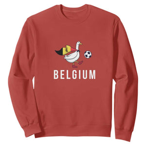 Belgium Football Sweatshirt Silly Goose Soccer Fan Support TS14 Red Print Your Wear
