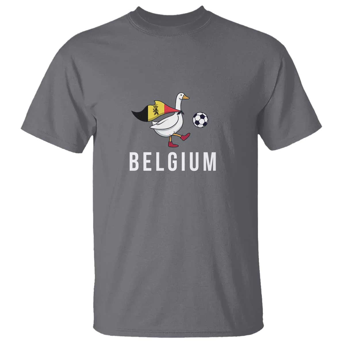Belgium Football T Shirt Silly Goose Soccer Fan Support TS14 Charcoal Print Your Wear