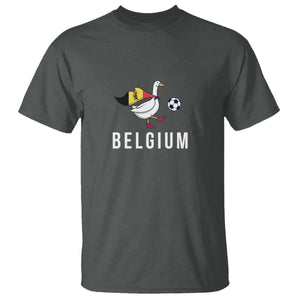 Belgium Football T Shirt Silly Goose Soccer Fan Support TS14 Dark Heather Print Your Wear