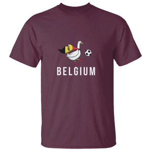 Belgium Football T Shirt Silly Goose Soccer Fan Support TS14 Maroon Print Your Wear