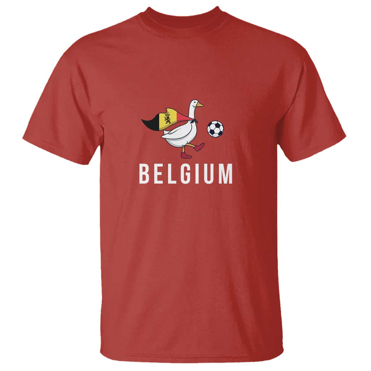 Belgium Football T Shirt Silly Goose Soccer Fan Support TS14 Red Print Your Wear