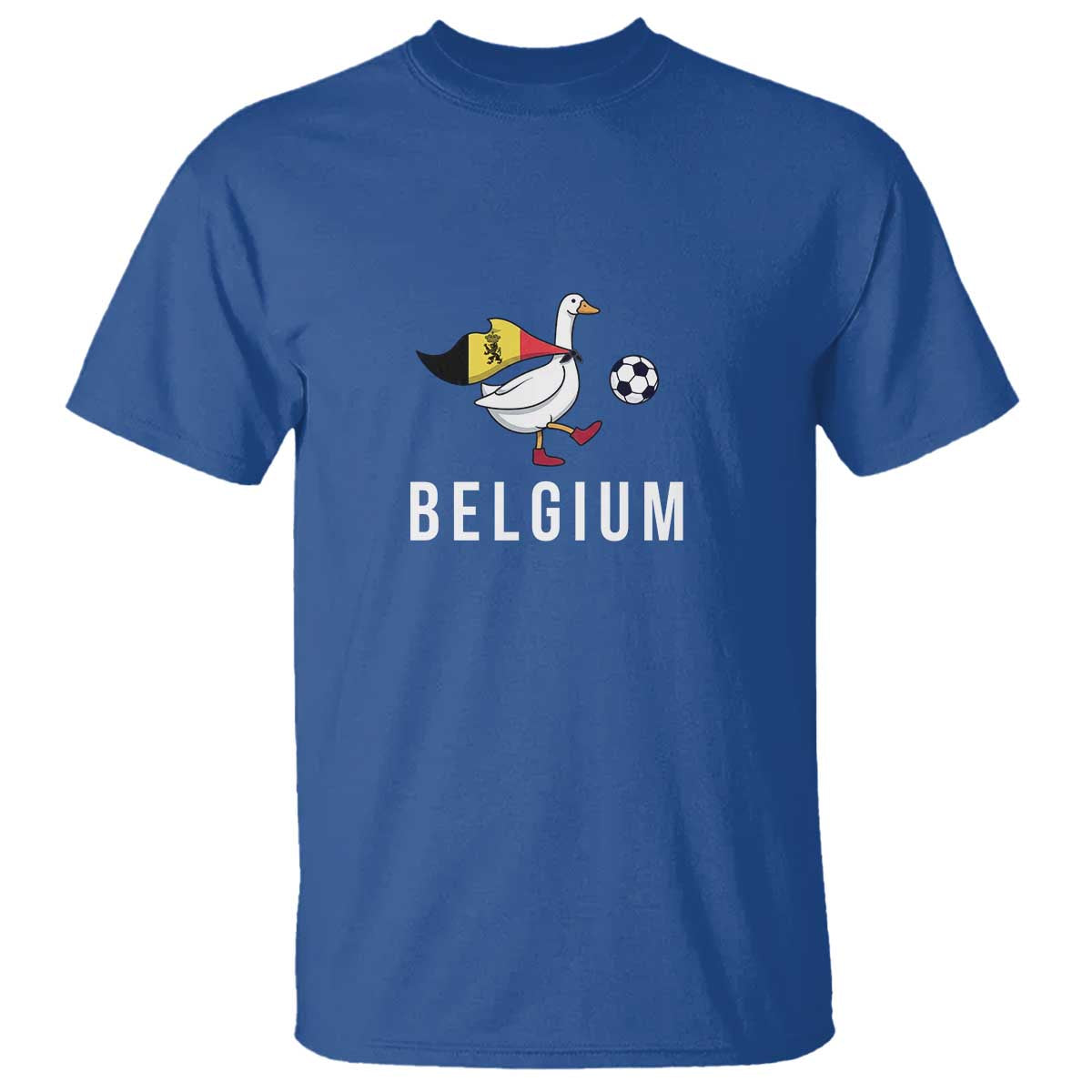 Belgium Football T Shirt Silly Goose Soccer Fan Support TS14 Royal Blue Print Your Wear