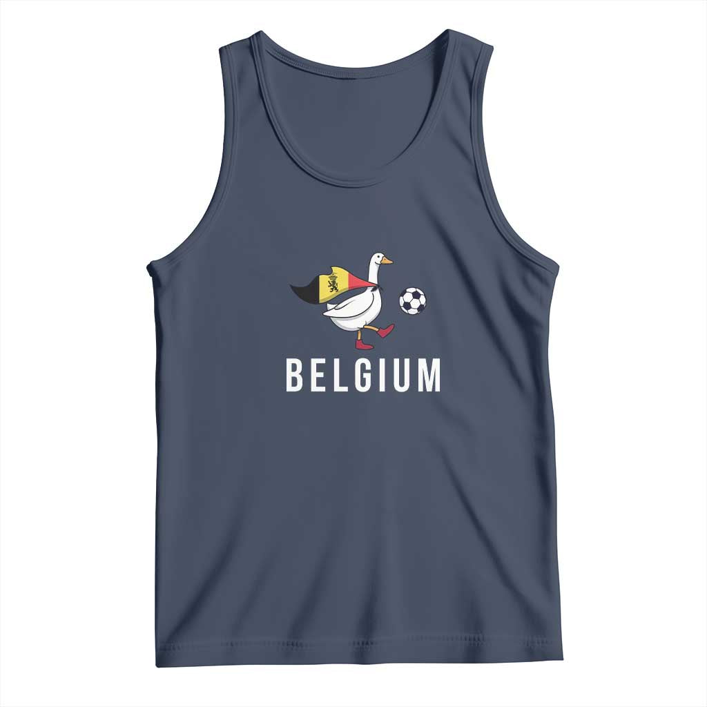 Belgium Football Tank Top Silly Goose Soccer Fan Support TS14 Navy Print Your Wear