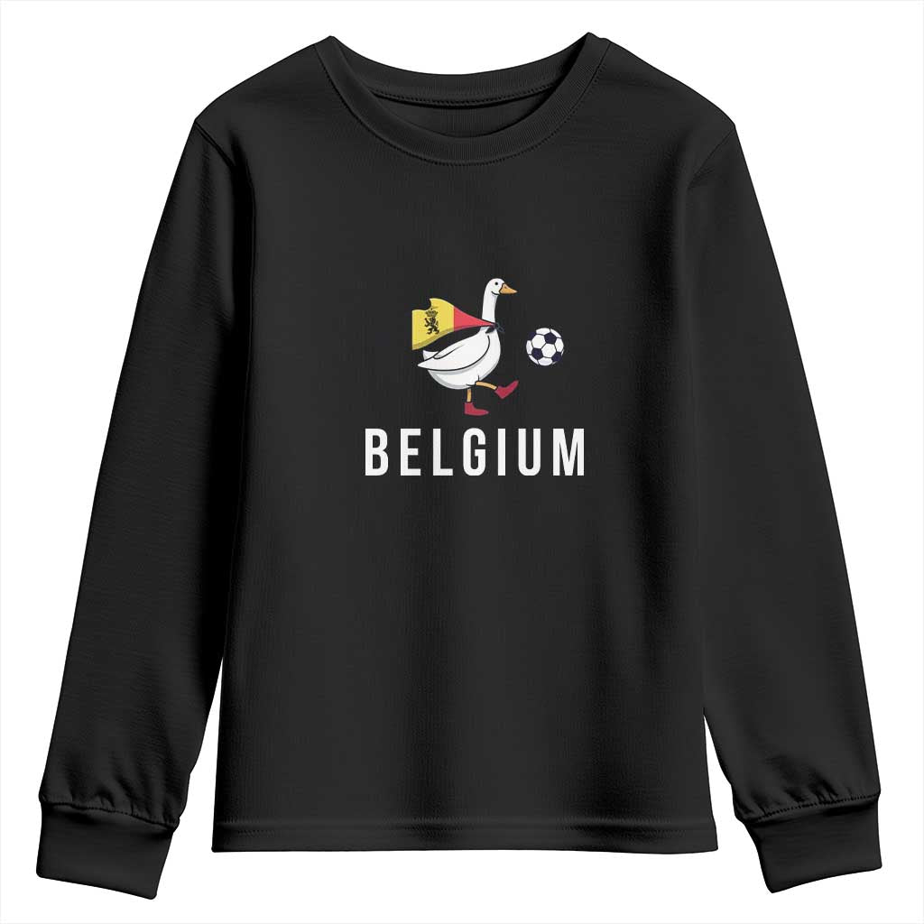 Belgium Football Youth Sweatshirt Silly Goose Soccer Fan Support TS14 Black Print Your Wear