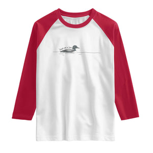 Funny Leave Me A Loon Nature Bird Lovers Raglan Shirt TS14 White Red Print Your Wear