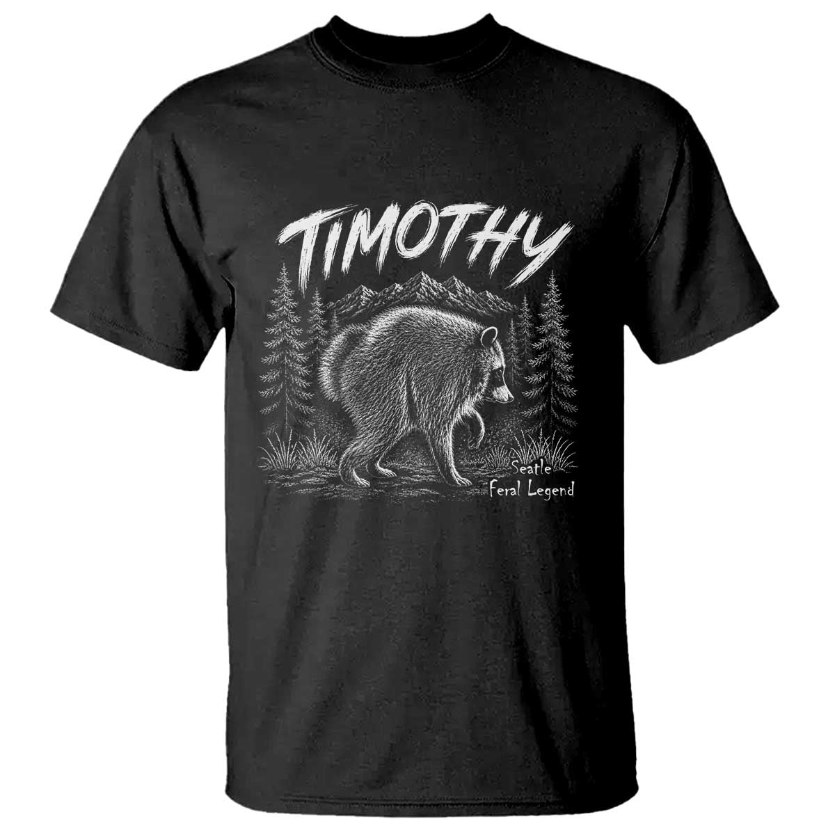 Jimothy Raccoon Seattle Feral Legend Meme T Shirt Cute Trash Panda Viral Animal Lover Gift TS14 Black Print Your Wear