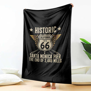 Route Highway 66 Historic California Santa Monica Pier Throw Blanket TS14 Print Your Wear