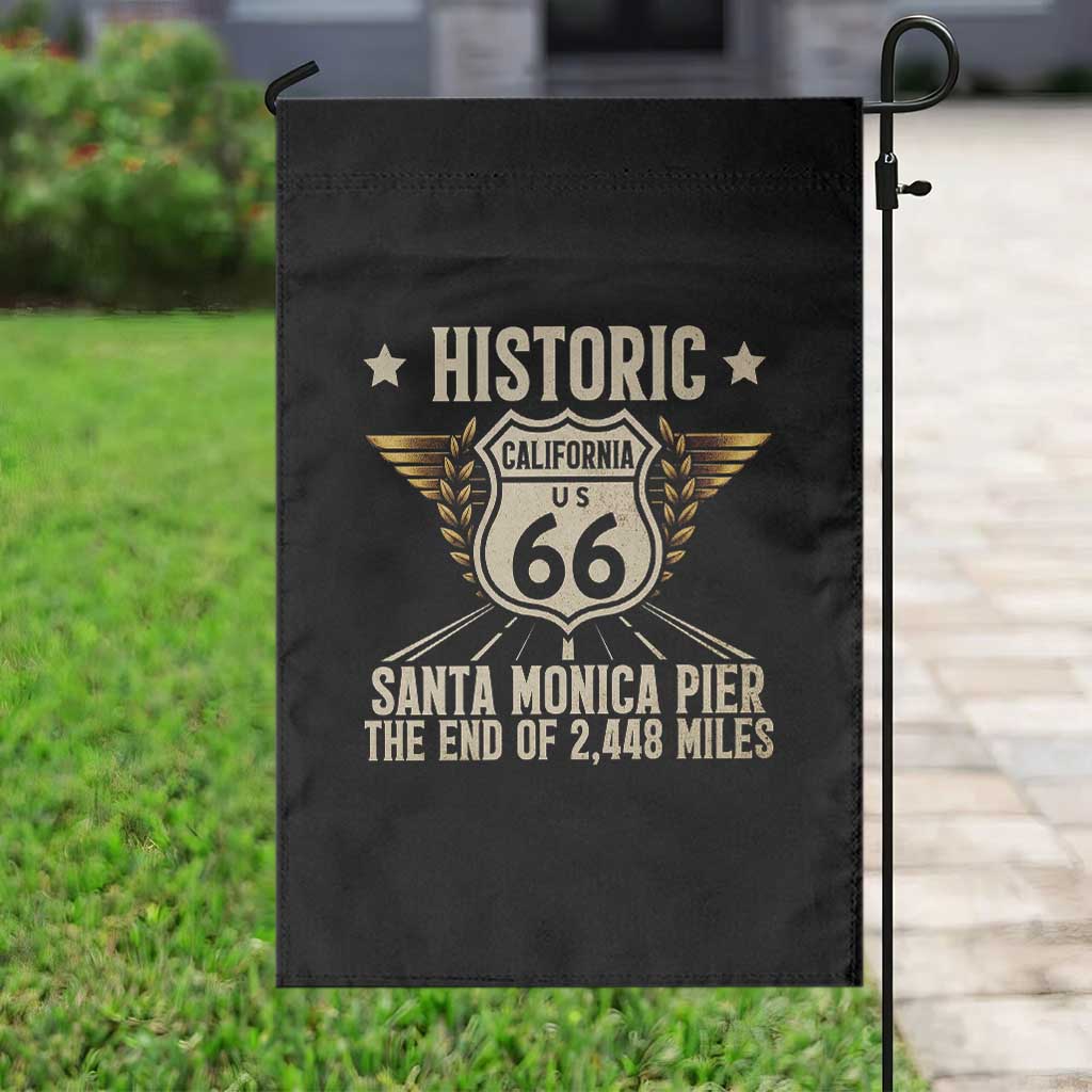 Route Highway 66 Historic California Santa Monica Pier Garden Flag TS14 Print Your Wear