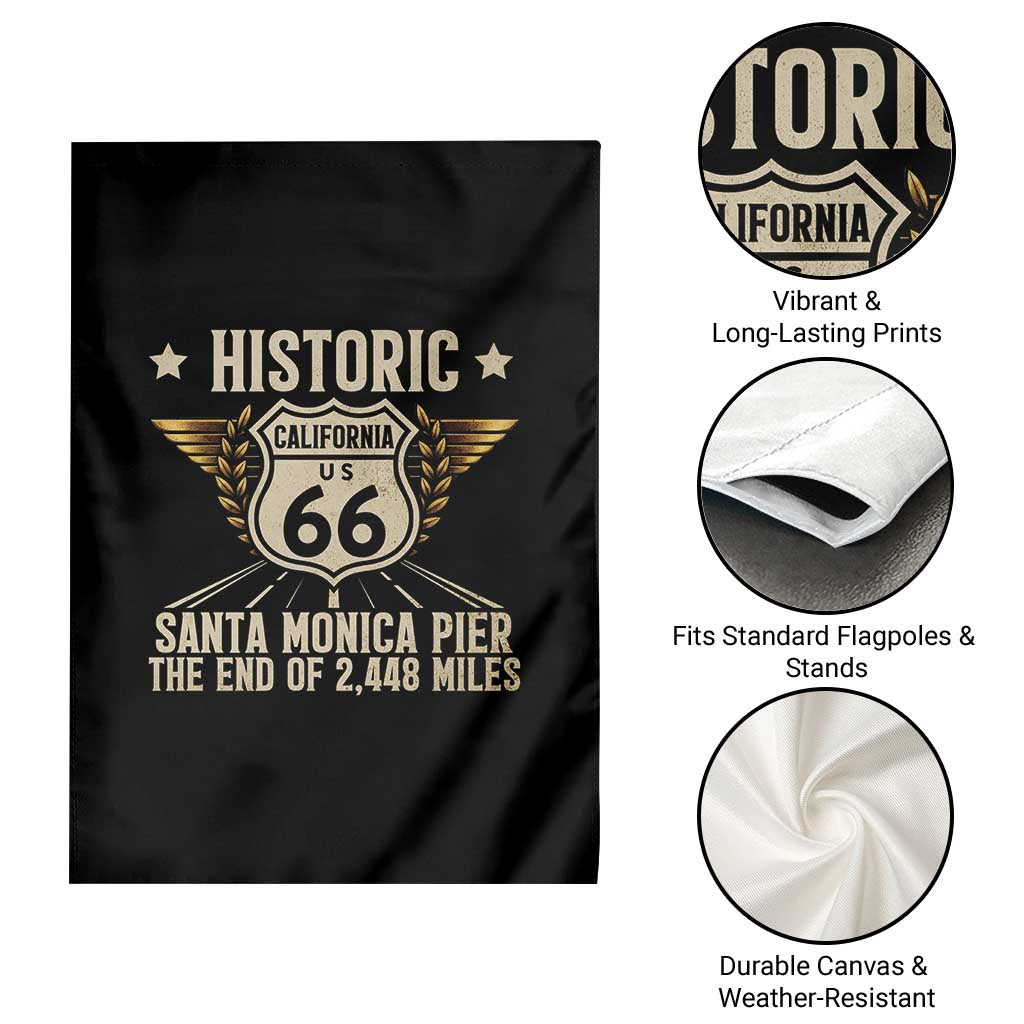 Route Highway 66 Historic California Santa Monica Pier Garden Flag TS14 Print Your Wear