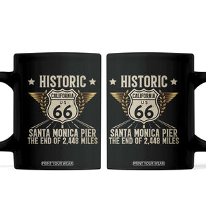 Route Highway 66 Historic California Santa Monica Pier Coffee Mug TS14 Black Print Your Wear