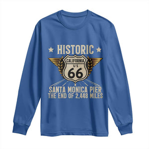 Route Highway 66 Historic California Santa Monica Pier Long Sleeve Shirt TS14 Royal Blue Print Your Wear