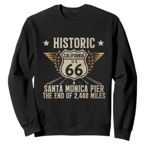 Route Highway 66 Historic California Santa Monica Pier Sweatshirt TS14 Black Print Your Wear