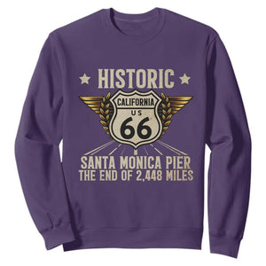 Route Highway 66 Historic California Santa Monica Pier Sweatshirt TS14 Purple Print Your Wear