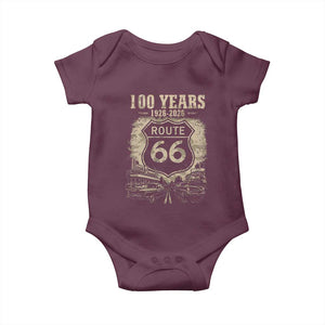 Route Highway 66 100 Year Centennial Anniversary Souvenir Baby Onesie TS14 Maroon Print Your Wear