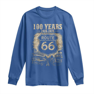 Route Highway 66 100 Year Centennial Anniversary Souvenir Long Sleeve Shirt TS14 Royal Blue Print Your Wear