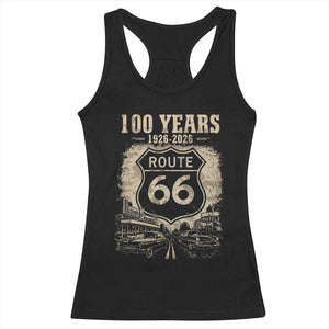 Route Highway 66 100 Year Centennial Anniversary Souvenir Racerback Tank Top TS14 Black Print Your Wear