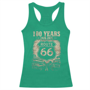 Route Highway 66 100 Year Centennial Anniversary Souvenir Racerback Tank Top TS14 Irish Green Print Your Wear