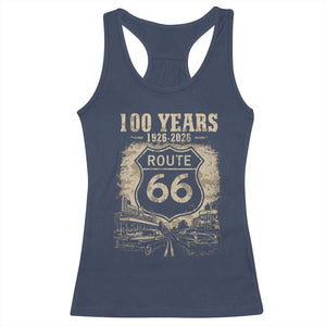 Route Highway 66 100 Year Centennial Anniversary Souvenir Racerback Tank Top TS14 Navy Print Your Wear