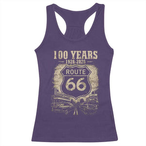 Route Highway 66 100 Year Centennial Anniversary Souvenir Racerback Tank Top TS14 Purple Print Your Wear