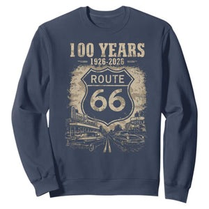 Route Highway 66 100 Year Centennial Anniversary Souvenir Sweatshirt TS14 Navy Print Your Wear