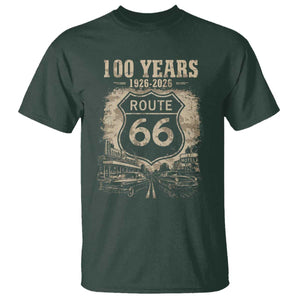 Route Highway 66 100 Year Centennial Anniversary Souvenir T Shirt TS14 Dark Forest Green Print Your Wear
