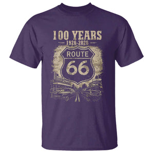 Route Highway 66 100 Year Centennial Anniversary Souvenir T Shirt TS14 Purple Print Your Wear