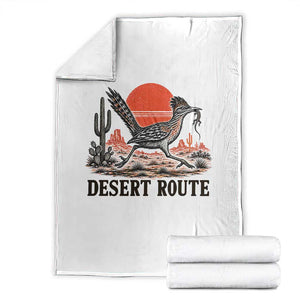 Arizona Roadrunner Bird Desert Landscape Cactus Throw Blanket TS14 White Print Your Wear