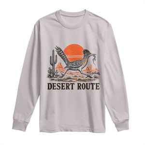 Arizona Roadrunner Bird Desert Landscape Cactus Long Sleeve Shirt TS14 Ice Gray Print Your Wear