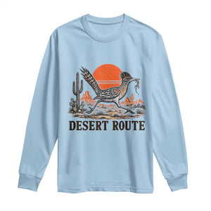 Arizona Roadrunner Bird Desert Landscape Cactus Long Sleeve Shirt TS14 Light Blue Print Your Wear
