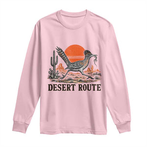 Arizona Roadrunner Bird Desert Landscape Cactus Long Sleeve Shirt TS14 Light Pink Print Your Wear
