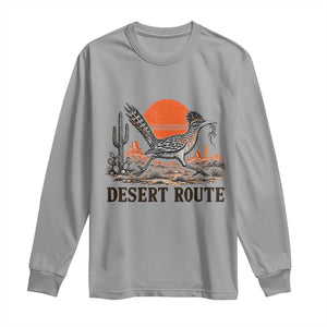 Arizona Roadrunner Bird Desert Landscape Cactus Long Sleeve Shirt TS14 Sport Gray Print Your Wear