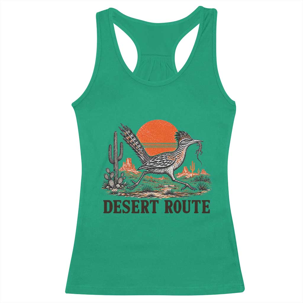 Arizona Roadrunner Bird Desert Landscape Cactus Racerback Tank Top TS14 Irish Green Print Your Wear