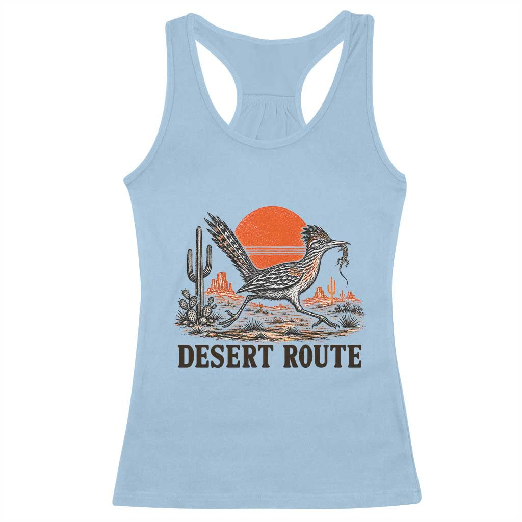 Arizona Roadrunner Bird Desert Landscape Cactus Racerback Tank Top TS14 Light Blue Print Your Wear