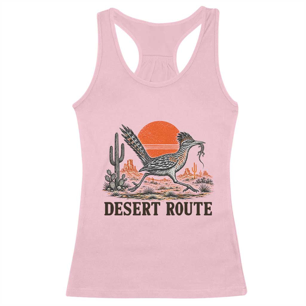 Arizona Roadrunner Bird Desert Landscape Cactus Racerback Tank Top TS14 Light Pink Print Your Wear
