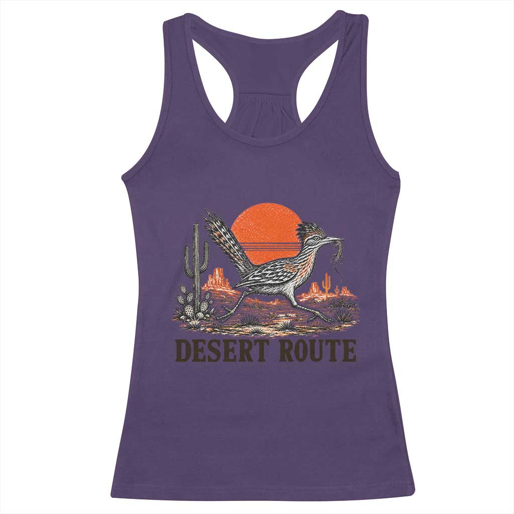 Arizona Roadrunner Bird Desert Landscape Cactus Racerback Tank Top TS14 Purple Print Your Wear